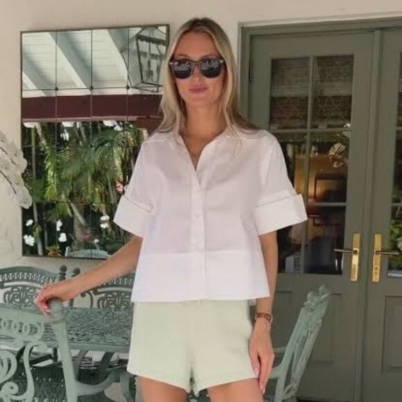 Julia Amory Antibes Shirt White S French Cuff Button Down Sold Out - Picture 3 of 6